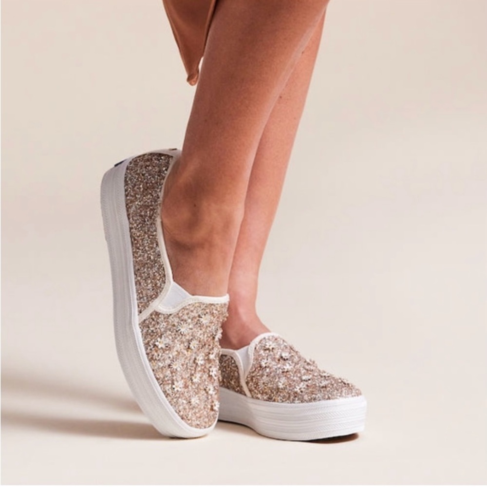 Keds  x Kate Spade Glitter Slip-On Sneakers